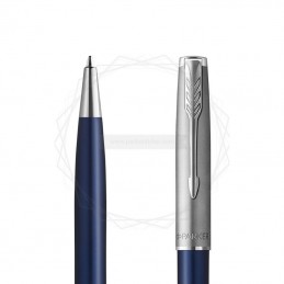 Długopis Parker Sonnet Sand Blasted Metal Niebieski [2146640]