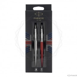 Zestaw długopisów Parker Jotter czerwony + stalowy [2033152]Zestaw długopisów Parker Jotter czerwony +...