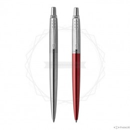 Zestaw długopisów Parker Jotter czerwony + stalowy [2033152]