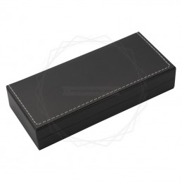 Czarne pudełko prezentowe ze skóry ekologicznej [P0201]