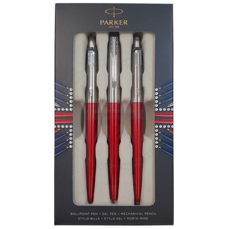 Długopis Jotter + Pióro wieczne + Ołówek Jotter czerwony [TRIO2]  