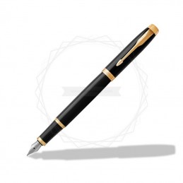 Długopis IM + Pióro Wieczne IM Parker Czarne GT [DUOIM2]