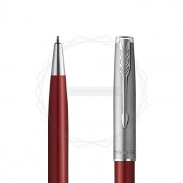 Długopis Parker Sonnet Sand Blasted Metal Czerwony w Pudełku z Grawerem [2146851/1]