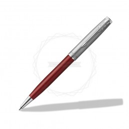 Długopis Parker Sonnet Sand Blasted Metal Czerwony w Pudełku z Grawerem [2146851/1]