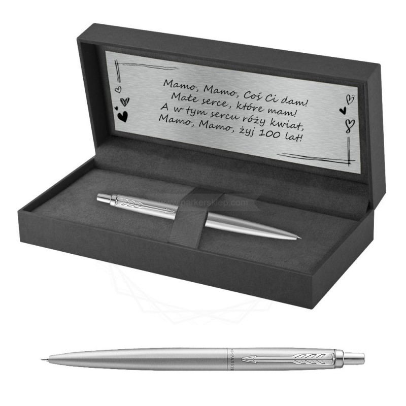 Długopis Parker Jotter XL Monochrome Srebrny w Pudełku z Grawerem [2122756/3]  