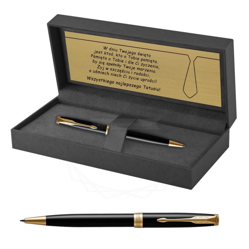 Długopis Parker Sonnet Czarny GT w Pudełku z Grawerem [1931497/2]  