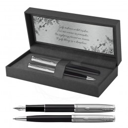 Długopis i Pióro Parker Sonnet Sand Blasted Metal Czarne w Pudełku z Grawerem [2146867/3]Długopis i Pióro Parker Sonnet Sand Blasted...
