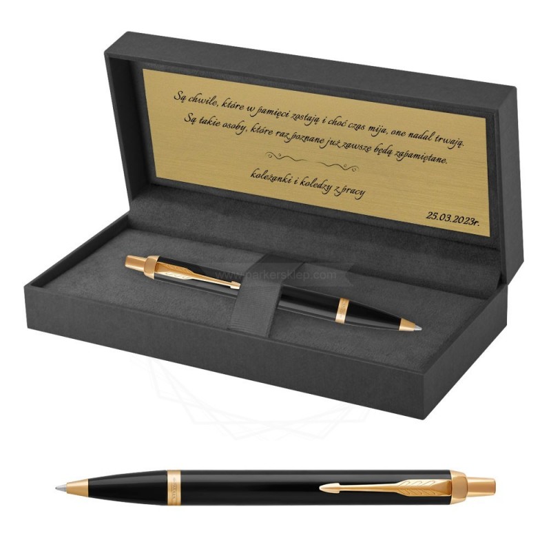 Długopis Parker IM Czarny GT w Pudełku z Grawerem [1931666/15]  