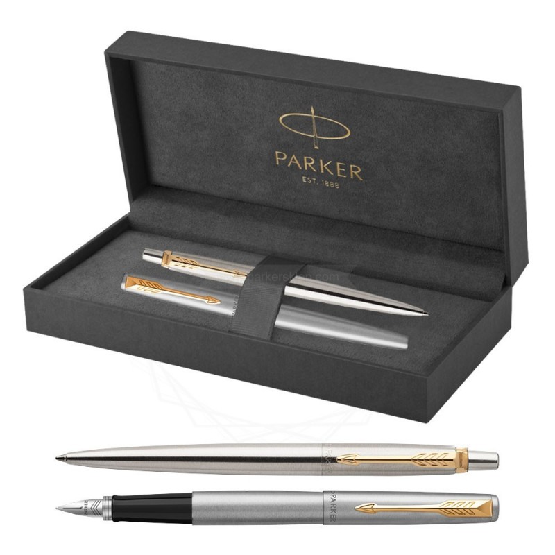 Długopis + Pióro Wieczne Parker Jotter Stalowe GT [1953182/1]  
