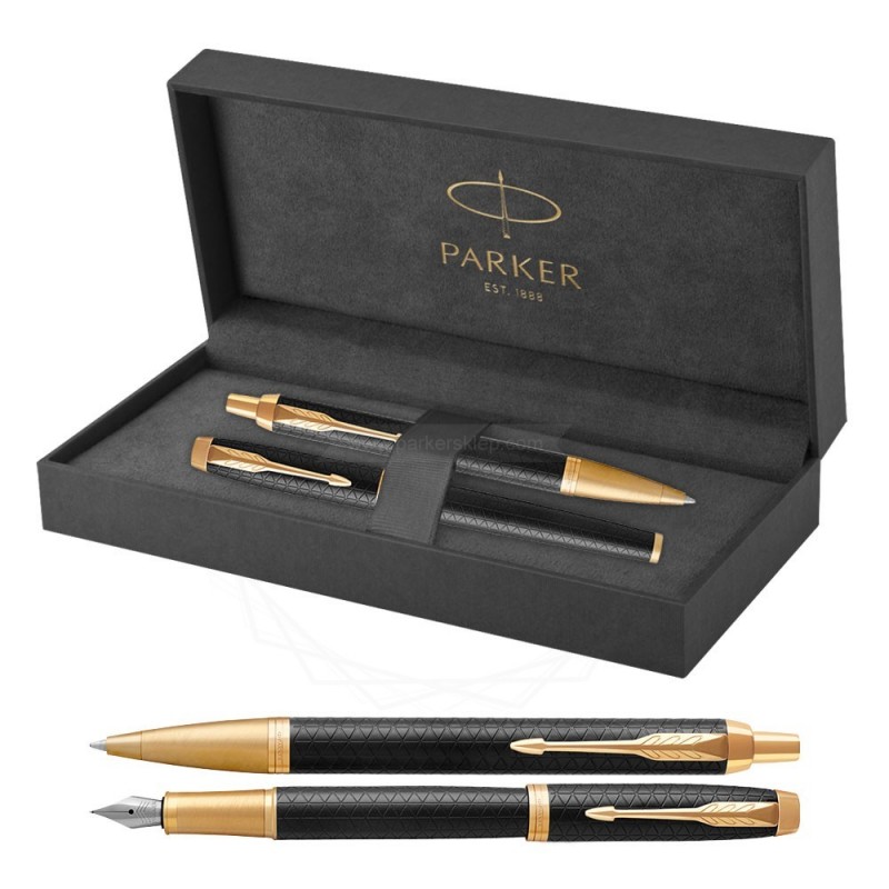 Długopis + Pióro Parker IM Premium Czarny GT [1931667/2]  
