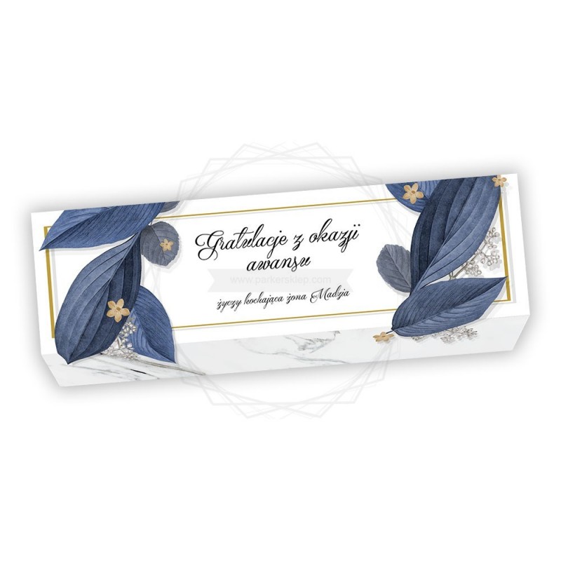 Obwoluta na pudełko granatowe liście [O006]  