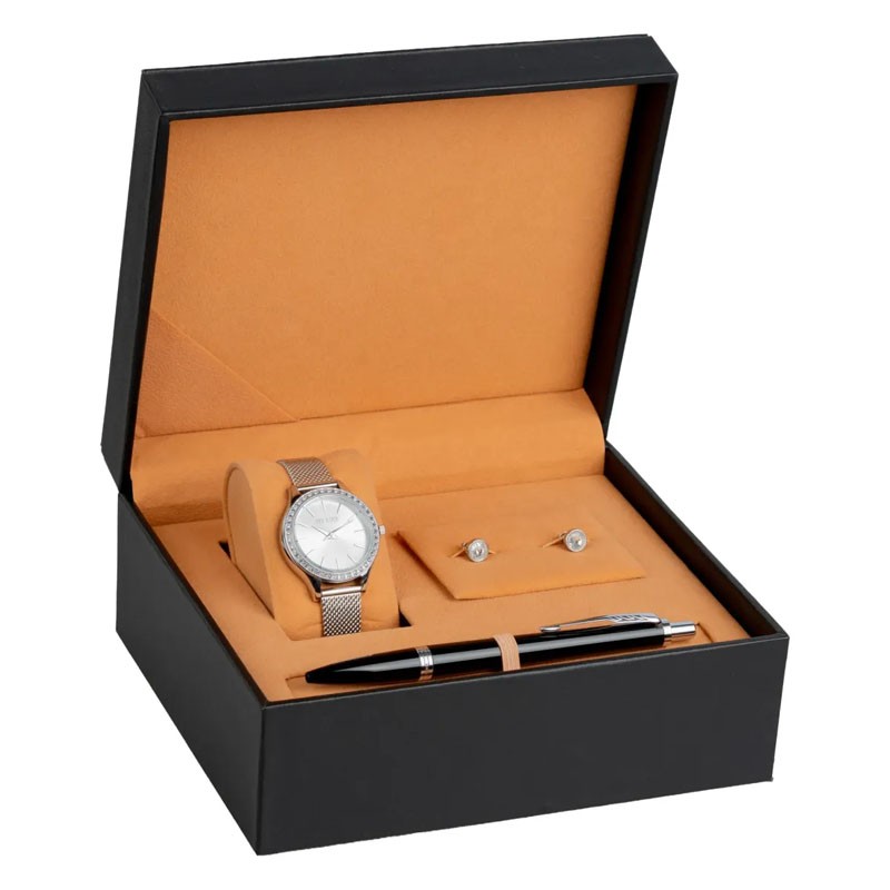 Zestaw Prezentowy Długopis Parker Urban Black + Zegarek Paul Lorens + Kolczyki (1931579/3)  