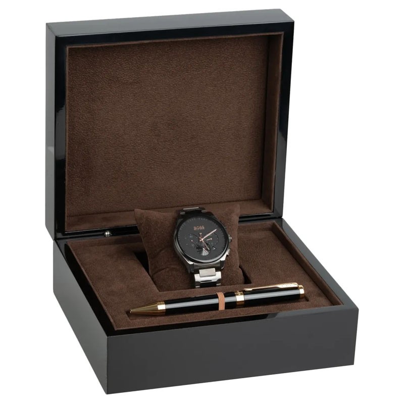 Zestaw Prezentowy Długopis Parker Ingenuity Czarny GT + Zegarek Hugo Boss (2182008/2)  