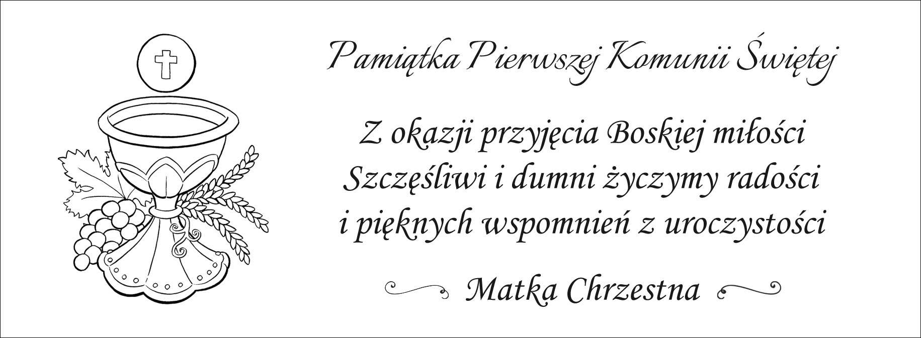 Projekt Grawera na tabliczce - Pamiątka I Komunii Świętej