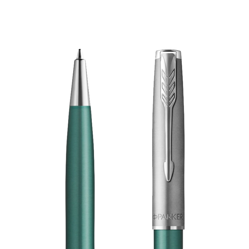 Długopis Parker Sonnet Sand Blasted Metal Zielony [2169365] w przekroju
