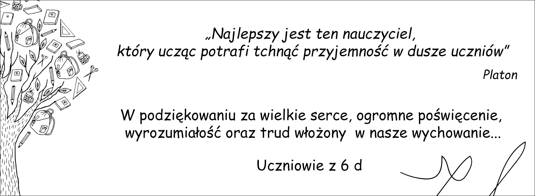 grawer na tabliczce - życzenia dla nauczyciela