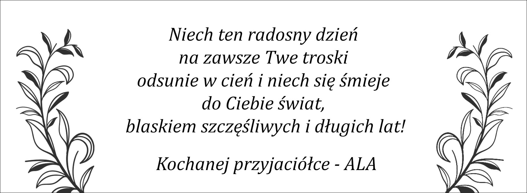 tabliczka z grawerem - życzenia na urodziny