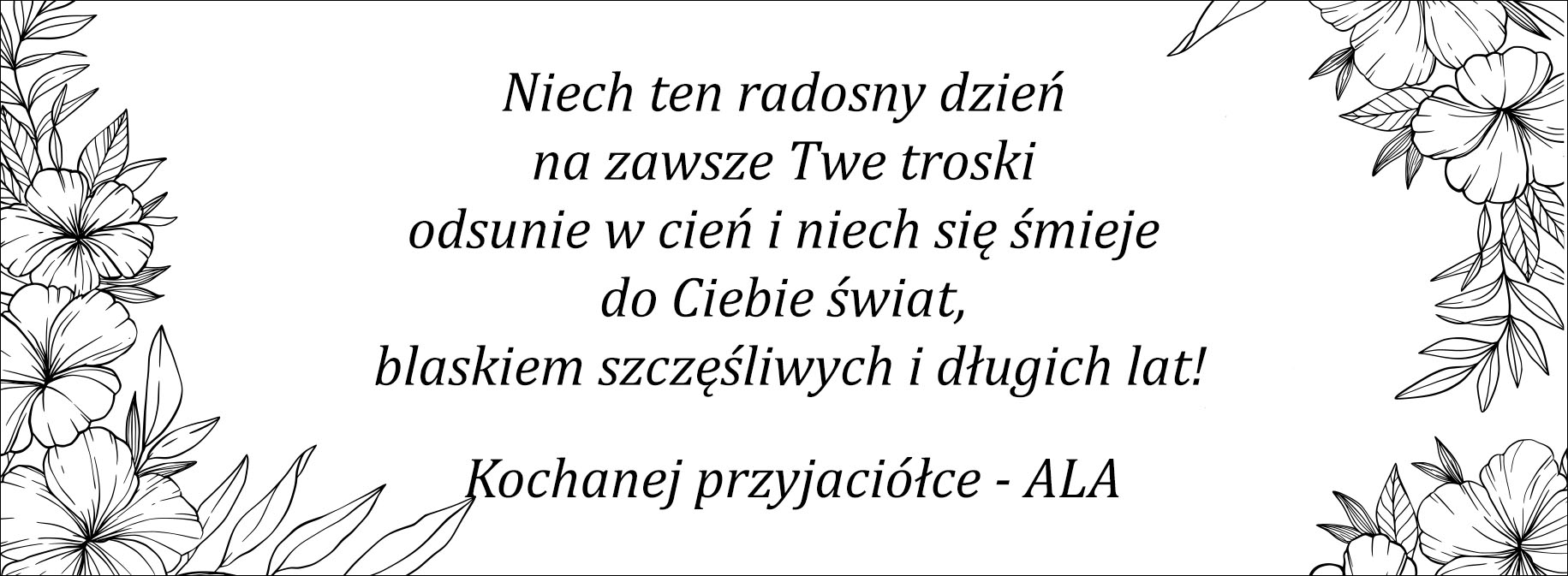 tabliczka z grawerem - życzenia na urodziny