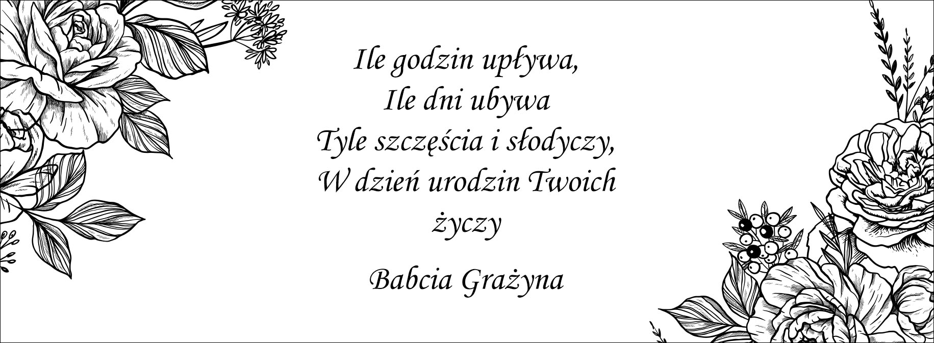 tabliczka z grawerem - życzenia na urodziny